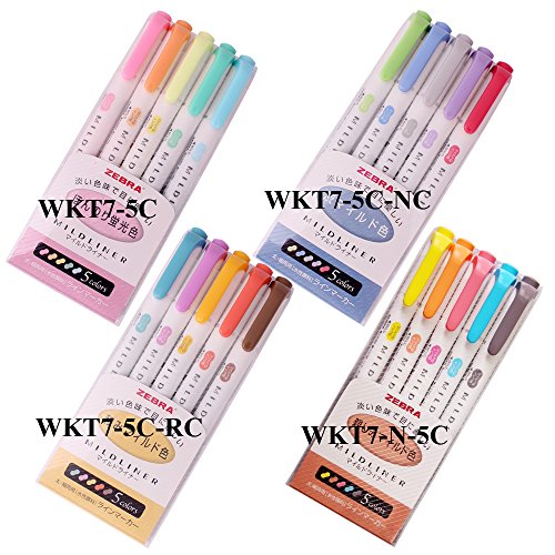 Zebra MILDLINER wkt7 – 5 C ( 5-colorセット) / wkt7 – 5 C-rc ( 5